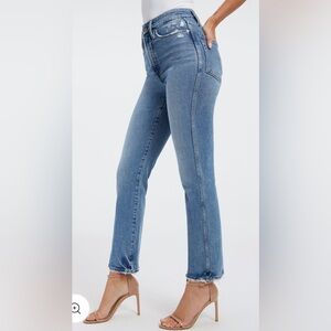 NWT Good American Good Curve Straight Jeans in Blue Denim